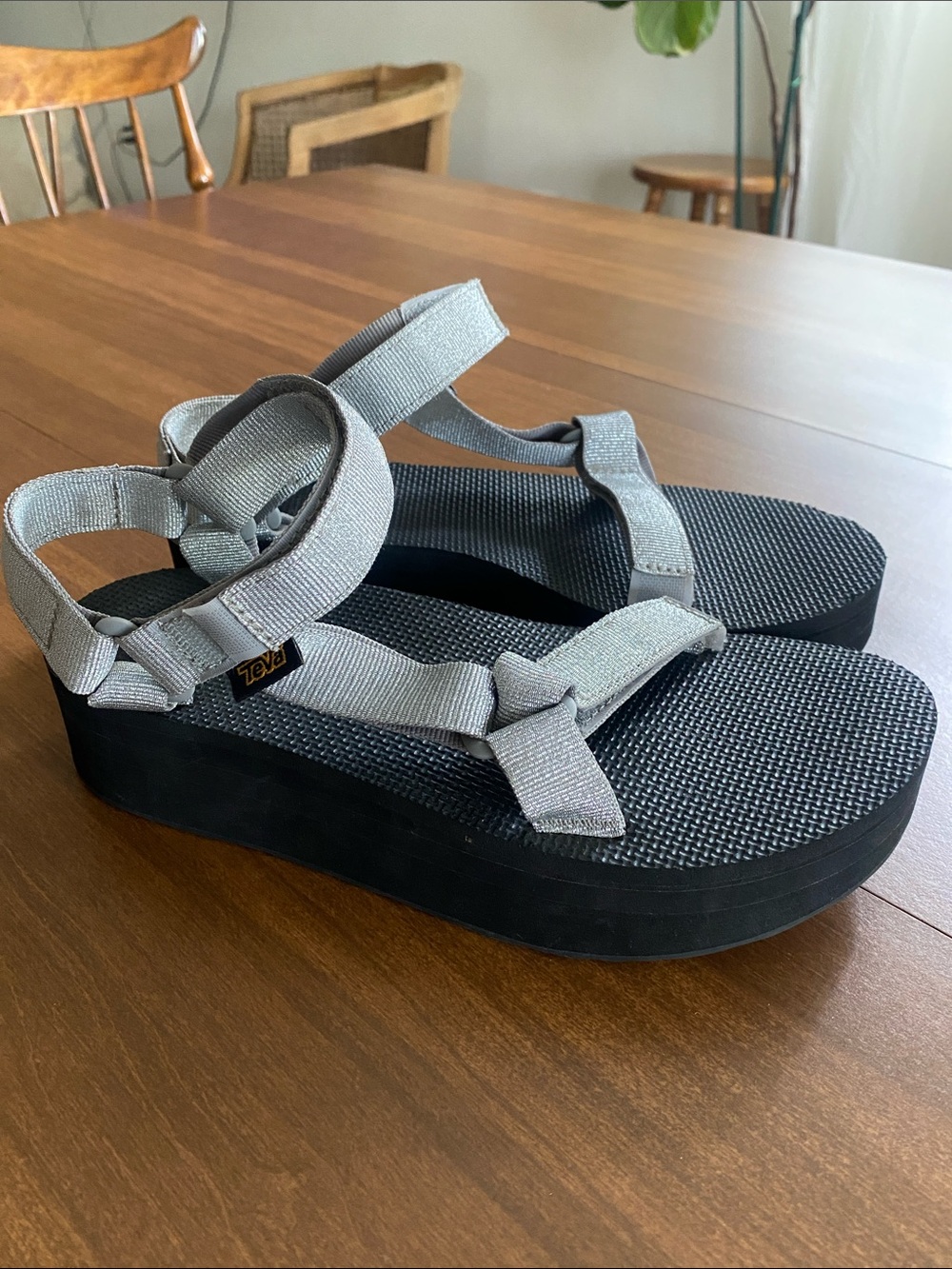 Teva Silver Platform Sport Sandals